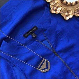 Banana Republic Zip Up Blue Sleeveless Dress